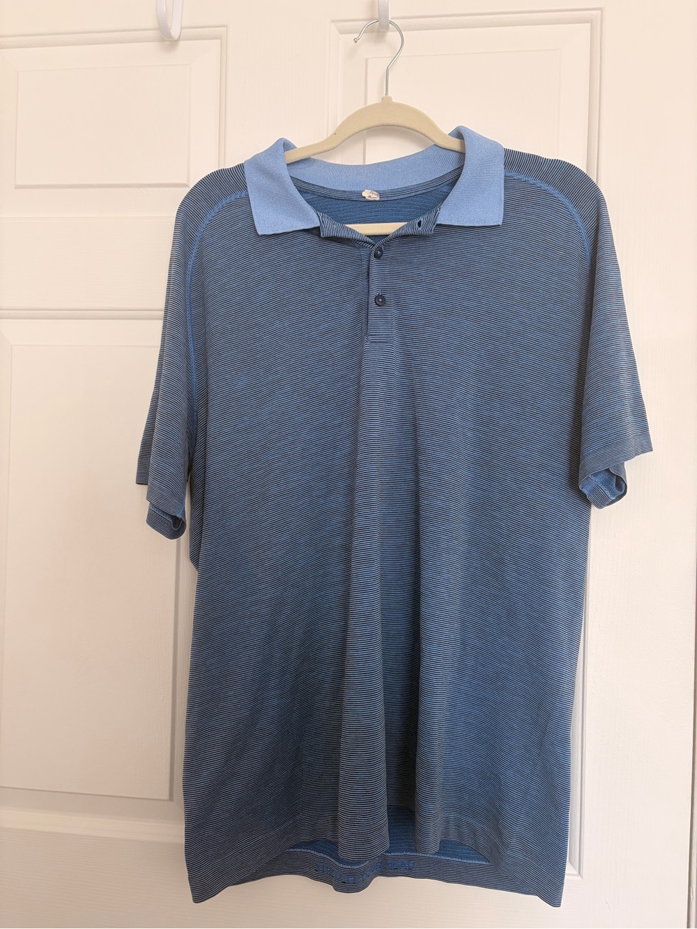 lululemon athletica Men's Blue Polo with Contrast Collar